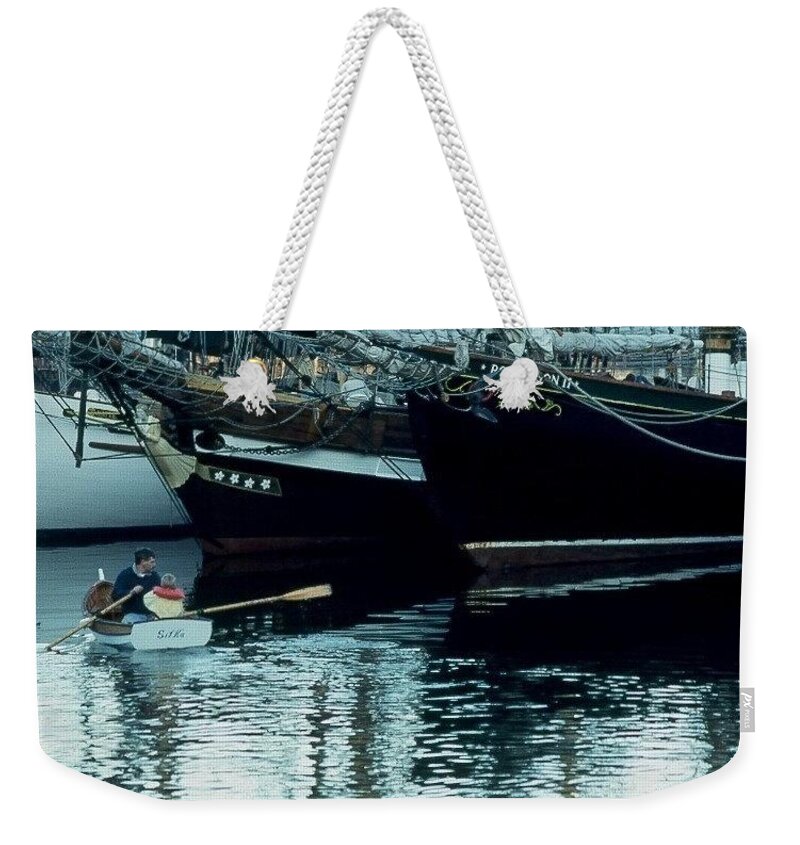 Rowing Weekender Tote Bag featuring the photograph Golden moment by Fred Bailey
