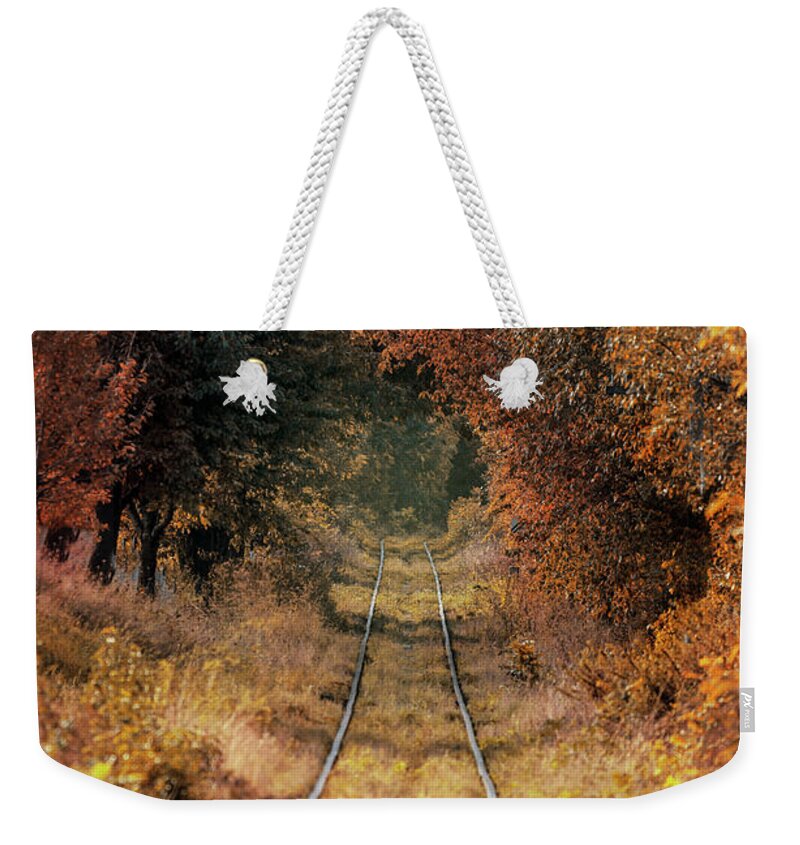 Tunnel Weekender Tote Bag featuring the photograph Golden tunnel by Jaroslaw Blaminsky