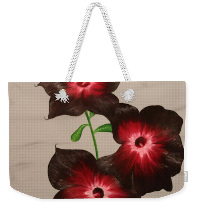 Flowers Weekender Tote Bag featuring the painting Goodnight Flower by Berlynn