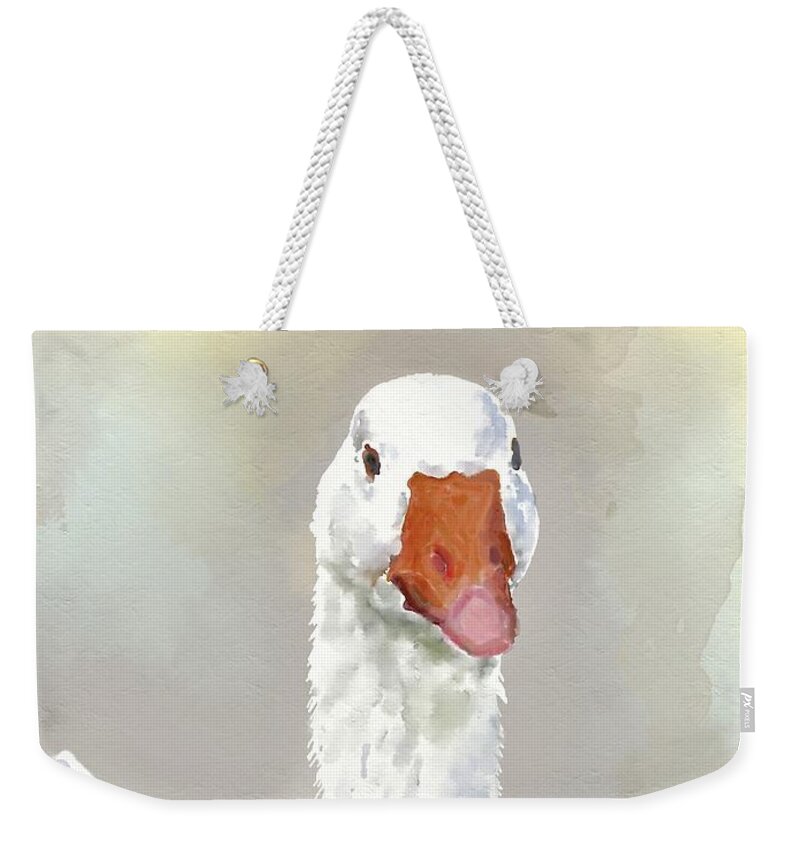 Goose Weekender Tote Bag featuring the painting Goose by Diane Chandler