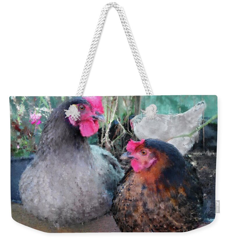 Hens Weekender Tote Bag featuring the photograph Gossip Girls by Kim Tran