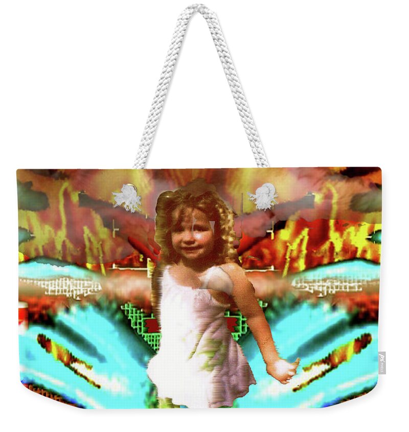 Gracie In Wonderland Weekender Tote Bag featuring the digital art Gracie in Wonderland by Seth Weaver