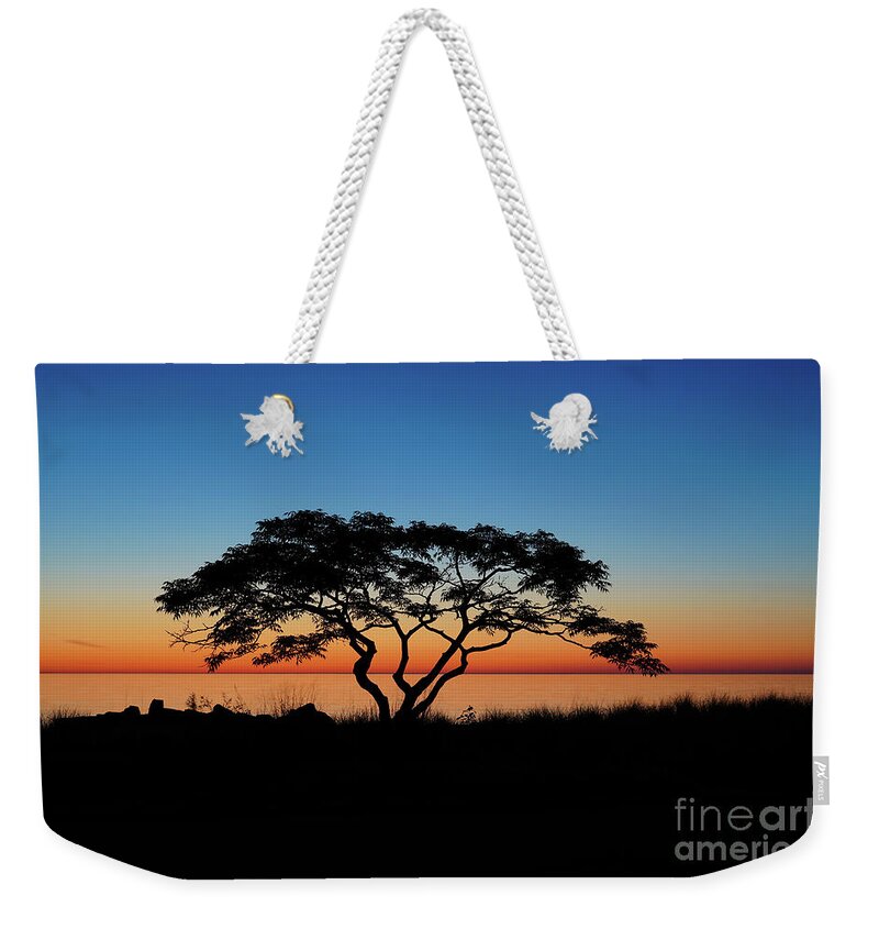 Graduated Sunrise Silhouette Weekender Tote Bag featuring the photograph Graduated Sunrise Silhouette by Rachel Cohen
