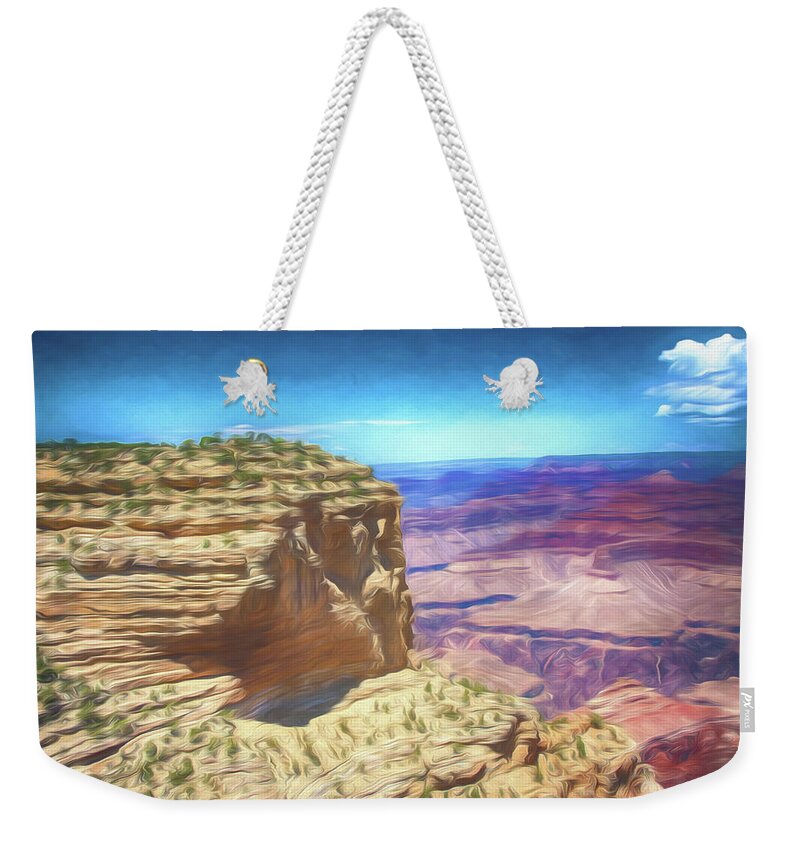 Grand Canyon Weekender Tote Bag featuring the digital art Grand Canyon by Alan Goldberg