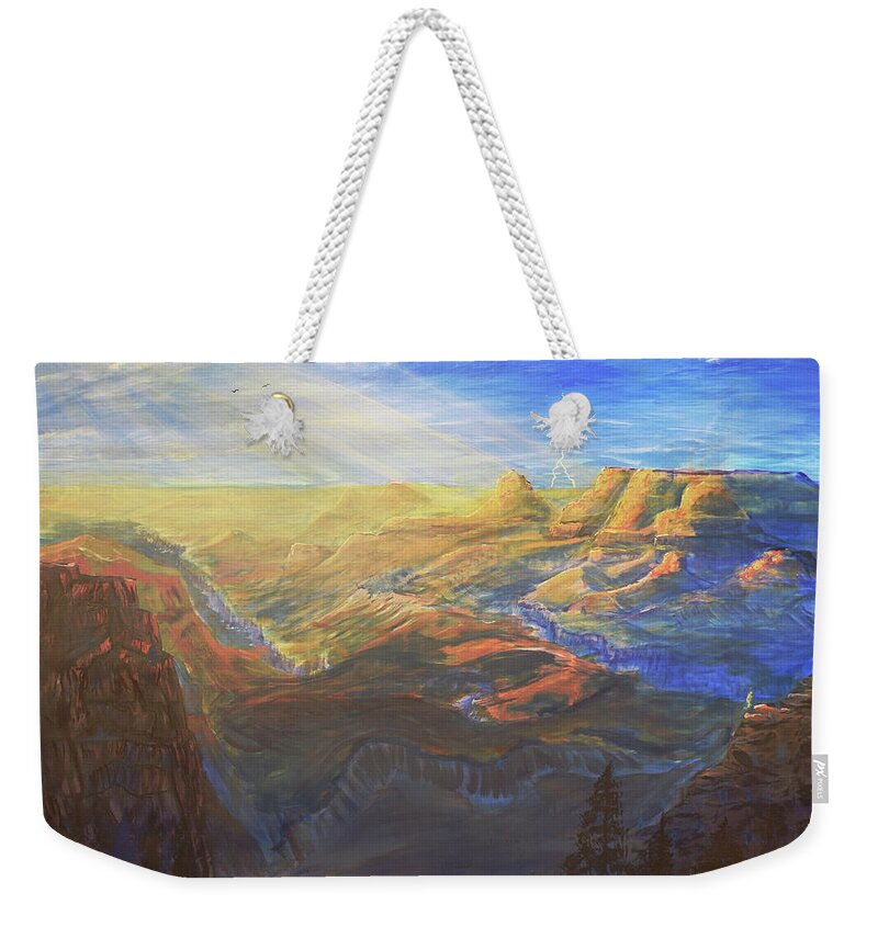 Grand Canyon Weekender Tote Bag featuring the painting Grand Canyon Painting by Chance Kafka