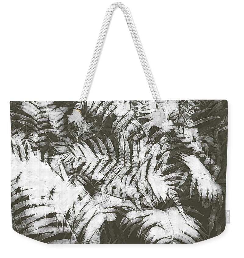 Pantone Weekender Tote Bag featuring the photograph Gray Abstract Foliage Pattern by Andrea Anderegg