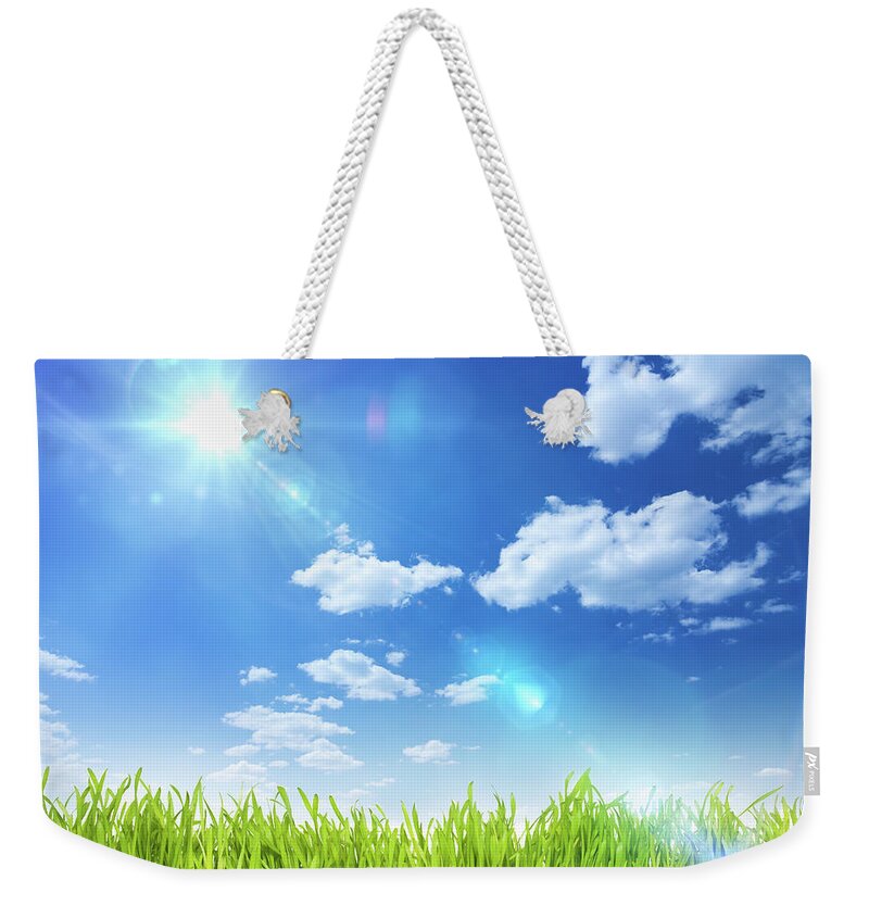 Scenics Weekender Tote Bag featuring the photograph Green Field by Da-kuk