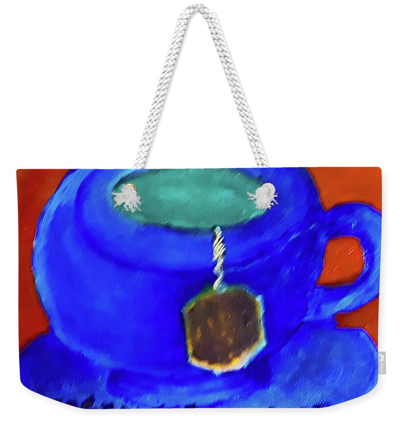 Green Tea Weekender Tote Bag featuring the painting Green Tea by Gabby Tary