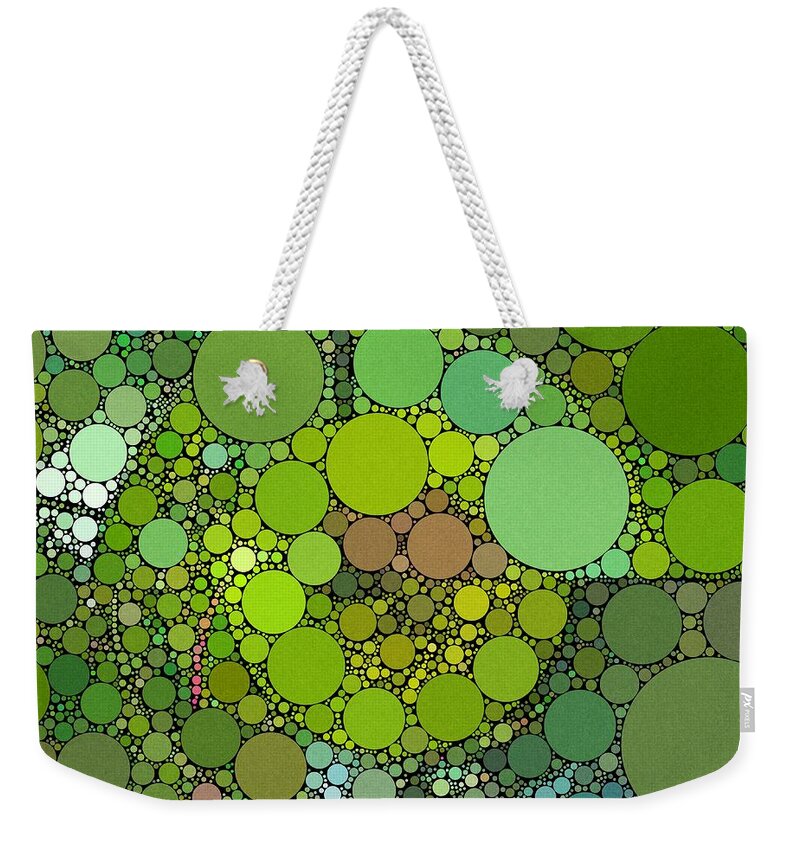 Green Weekender Tote Bag featuring the digital art Green with Envy by Chris Montcalmo