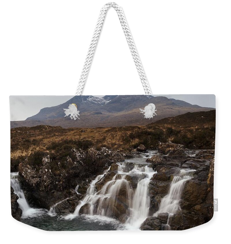 Sligachan Weekender Tote Bag featuring the photograph Grey Skies over the Cuillin by Stephen Taylor
