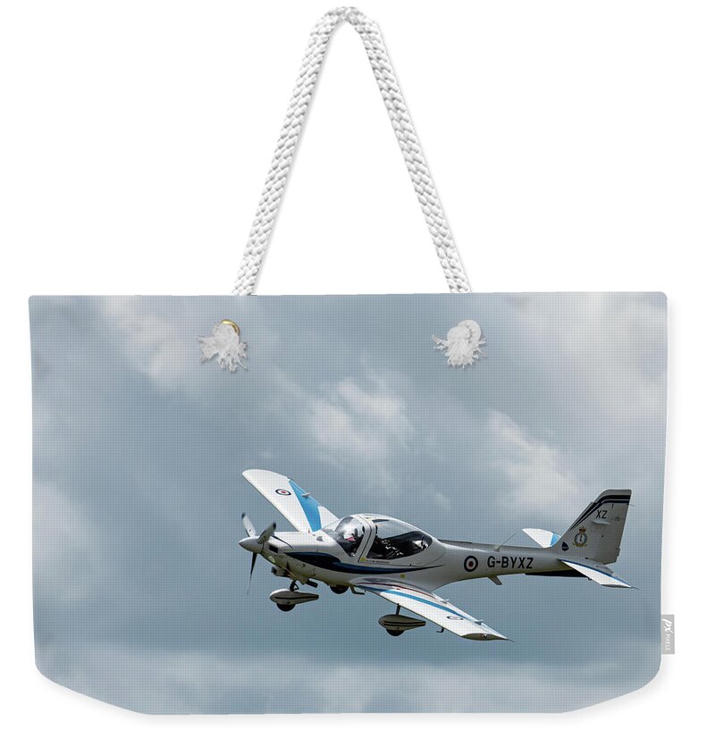 2019 Weekender Tote Bag featuring the photograph Grob Tutor G-BYXZ RAF Cosford 2019 by Scott Lyons