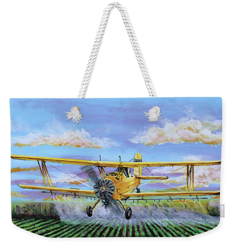 Ag Cat Weekender Tote Bag featuring the painting Grumman Ag Cat by Karl Wagner