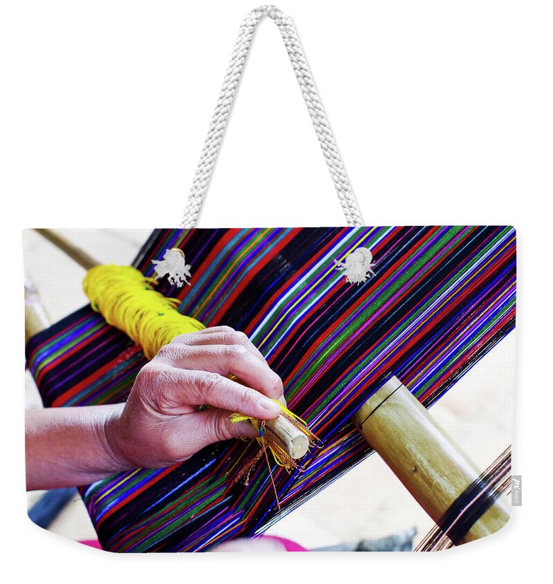 Guatemala Weekender Tote Bag featuring the photograph Guatemalan Weave by Adam Reinhart