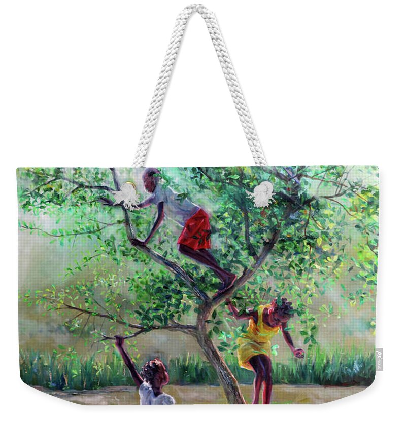 Guava Tree Weekender Tote Bag featuring the painting Guava Tree by Jonathan Gladding