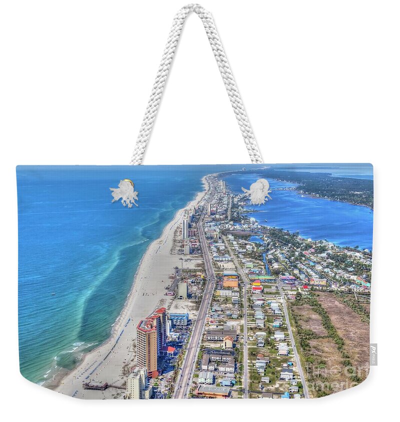 Gulf Shores Weekender Tote Bag featuring the photograph Gulf Shores 7124 by Gulf Coast Aerials -