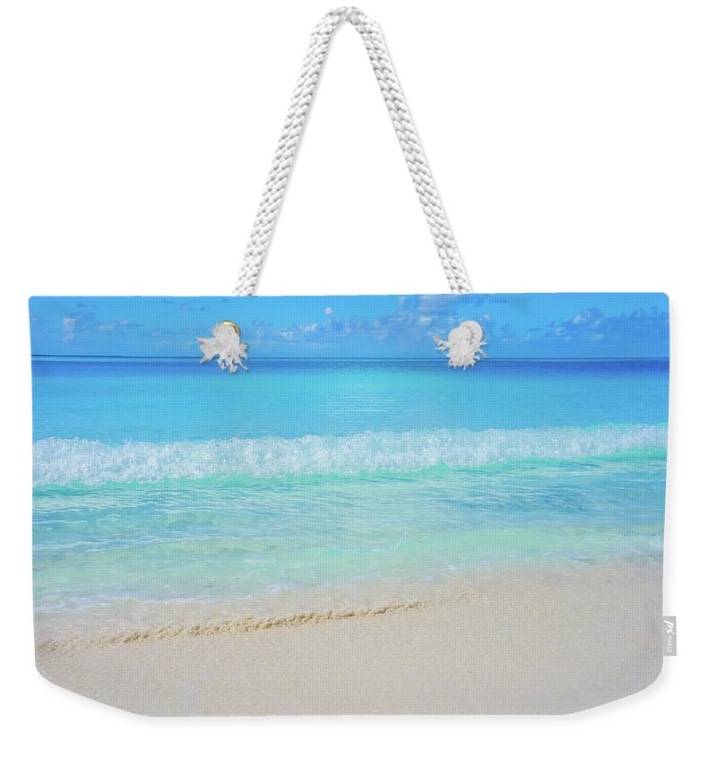 Bahamas Weekender Tote Bag featuring the photograph Half Moon Cay Beach 1 by Dawn Richards