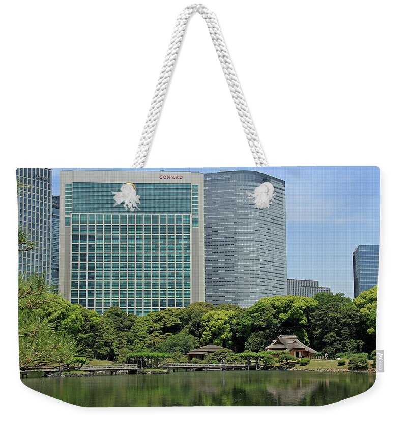 Hamarikyu Weekender Tote Bag featuring the photograph Hamarikyu Gardens - Tokyo by Richard Krebs
