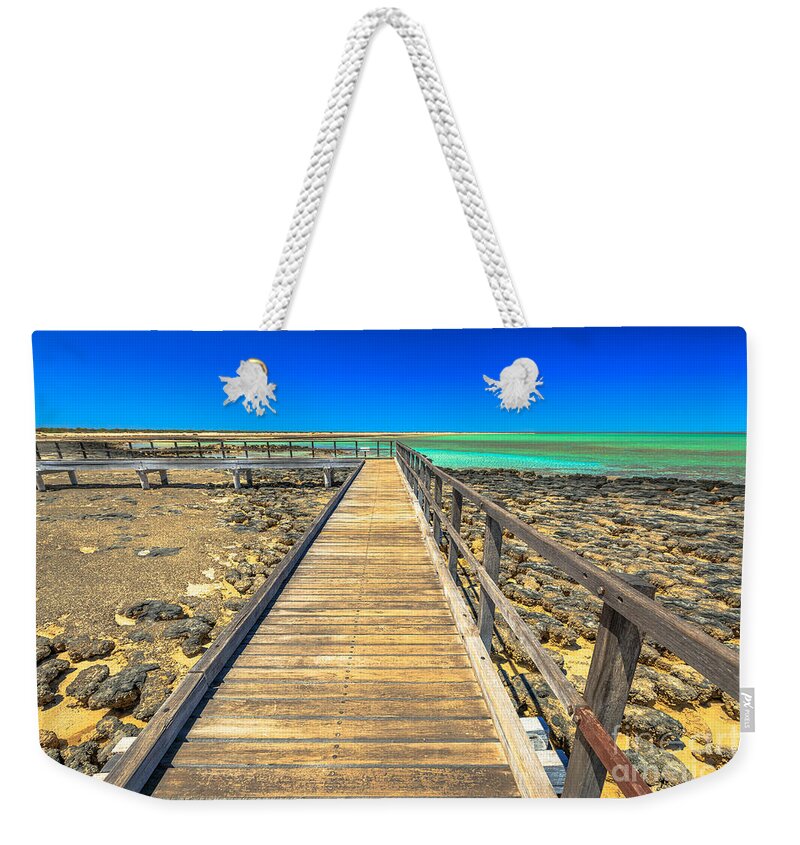 Stromatolites Weekender Tote Bag featuring the photograph Hamelin Pool Path by Benny Marty