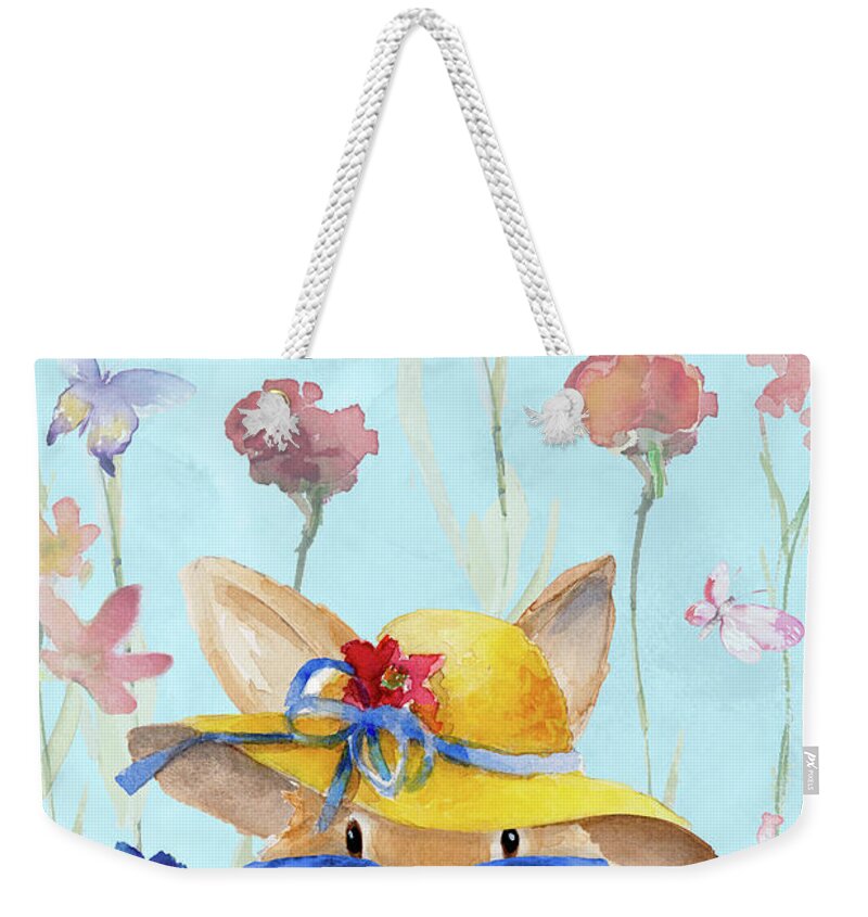 Happy Weekender Tote Bag featuring the mixed media Happy Easter Garden by Lanie Loreth