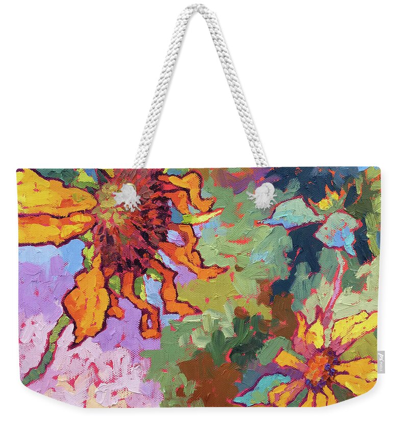  Weekender Tote Bag featuring the painting Happy Faces by Srishti Wilhelm