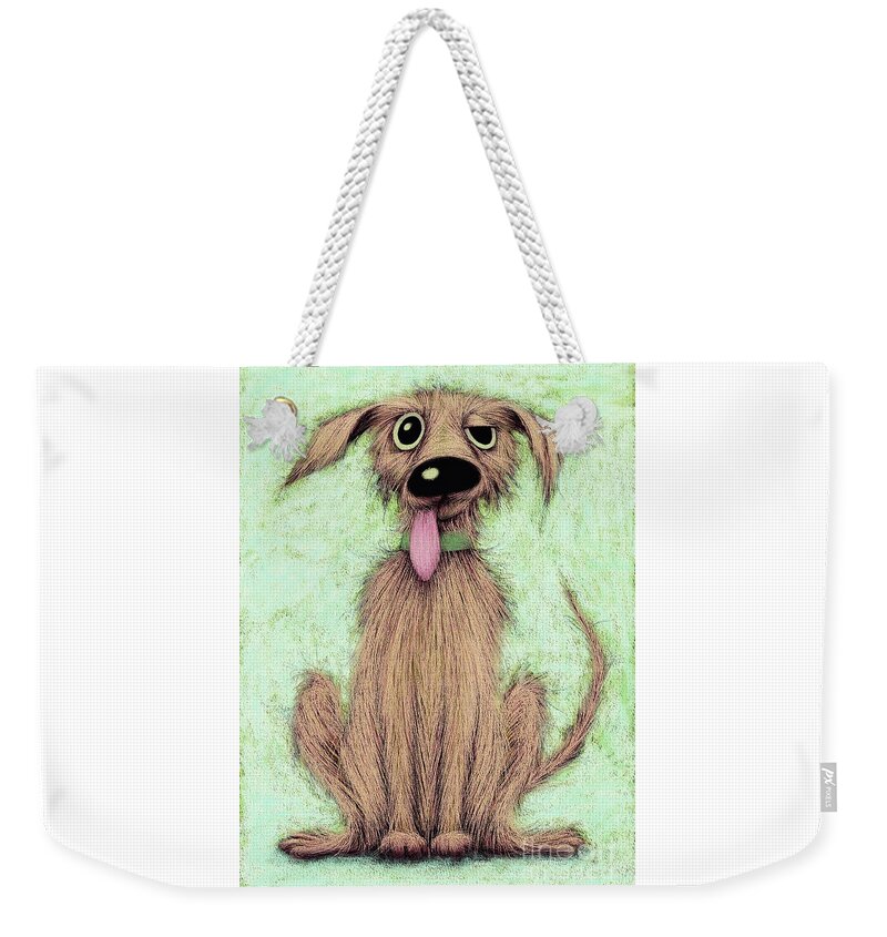 Dog Weekender Tote Bag featuring the digital art Happy Henry by Keith Mills