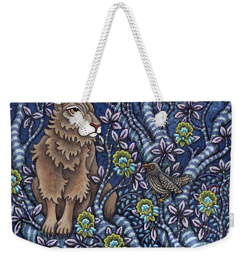 Hare Weekender Tote Bag featuring the painting Hare TapesTree 3 by Amy E Fraser
