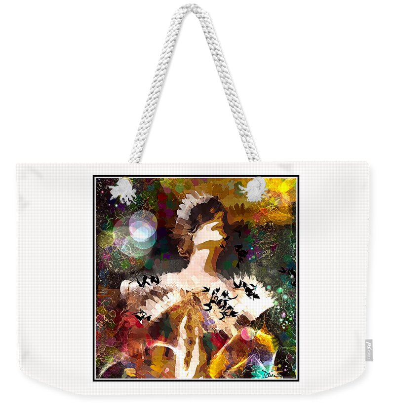 Harlequin Weekender Tote Bag featuring the photograph Harlequin by Peggy Dietz