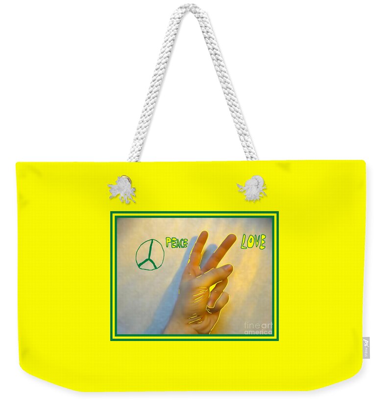 Stop Weekender Tote Bag featuring the mixed media Harmony by Joseph Baril