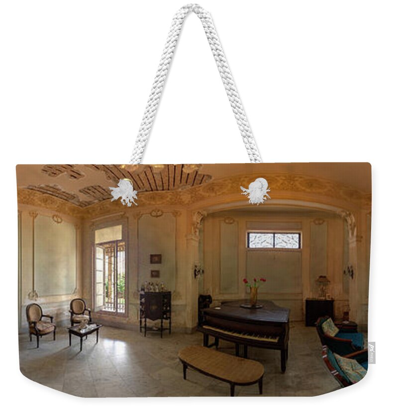 Havana Cuba Weekender Tote Bag featuring the photograph Havana Mansion Pano by Tom Singleton