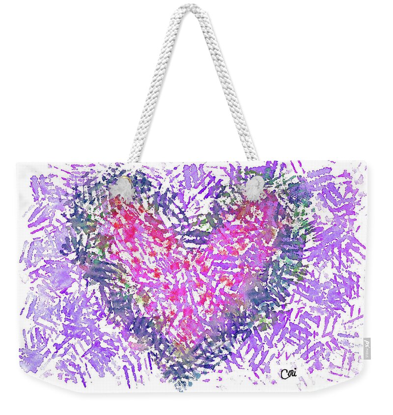 Heart 1007 Weekender Tote Bag featuring the digital art Heart 1007 by Corinne Carroll