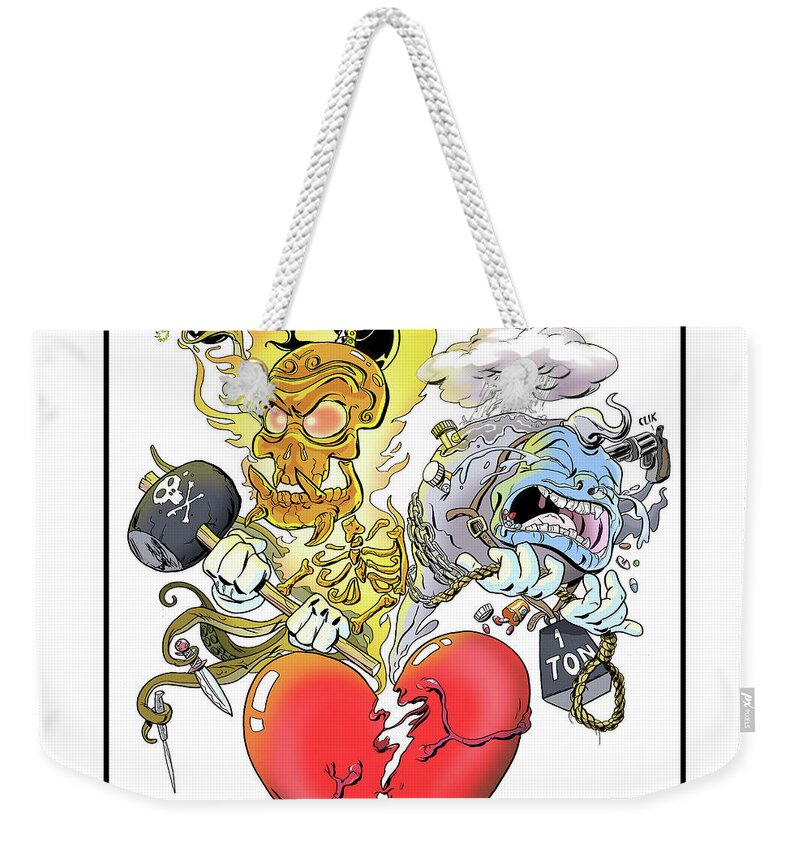 Heart Weekender Tote Bag featuring the digital art Heartbreak by Kynn Peterkin