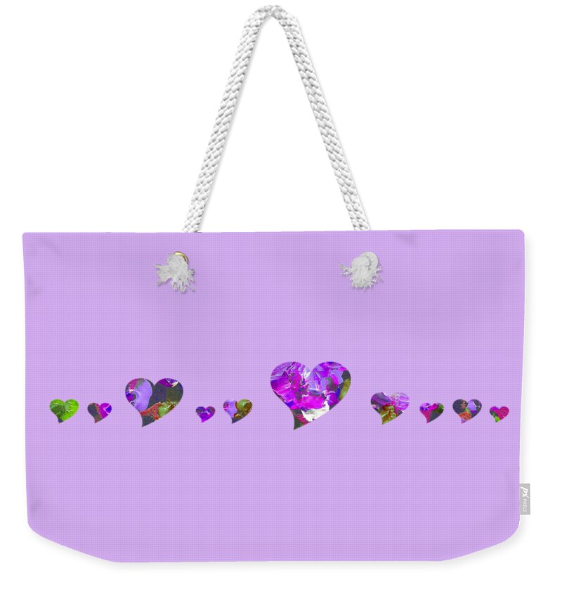 Hearts Weekender Tote Bag featuring the digital art Hearts 1001 by Corinne Carroll