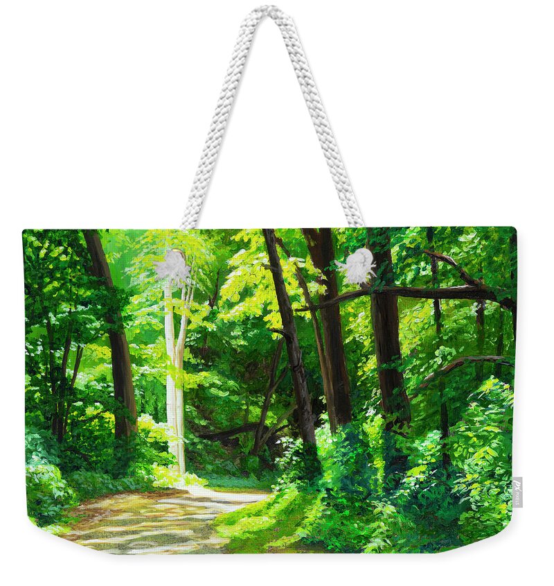 Forest Weekender Tote Bag featuring the painting Heaven and Nature Sings by Lynn Hansen