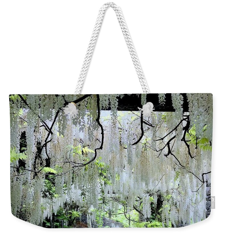 Spring Weekender Tote Bag featuring the photograph Heavenly Wisteria by Alida M Haslett