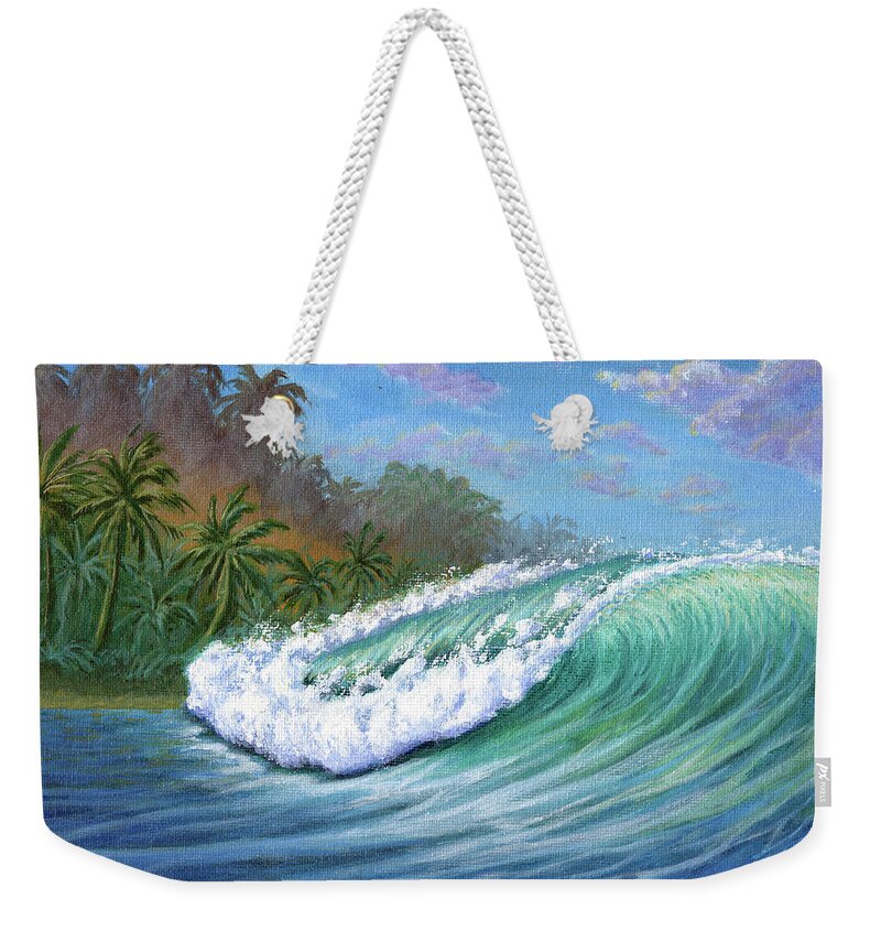 Wave Weekender Tote Bag featuring the painting He'e Nalu by Adam Johnson