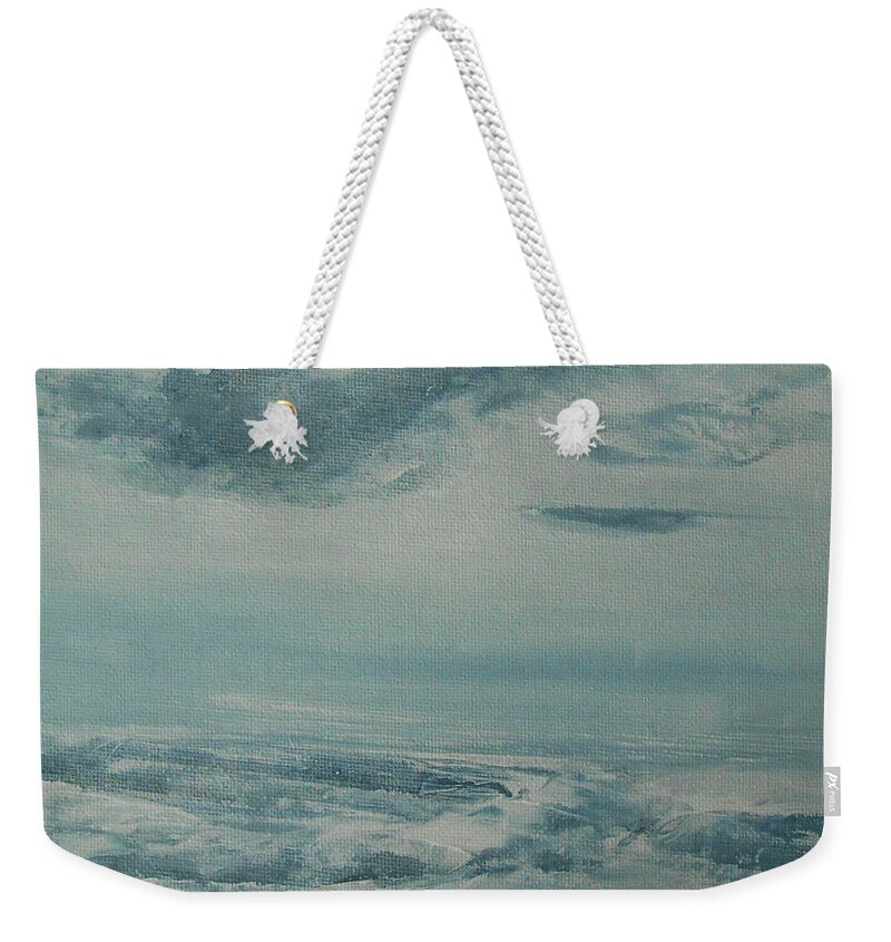 Abstract Weekender Tote Bag featuring the painting Hell or High Water by Jane See