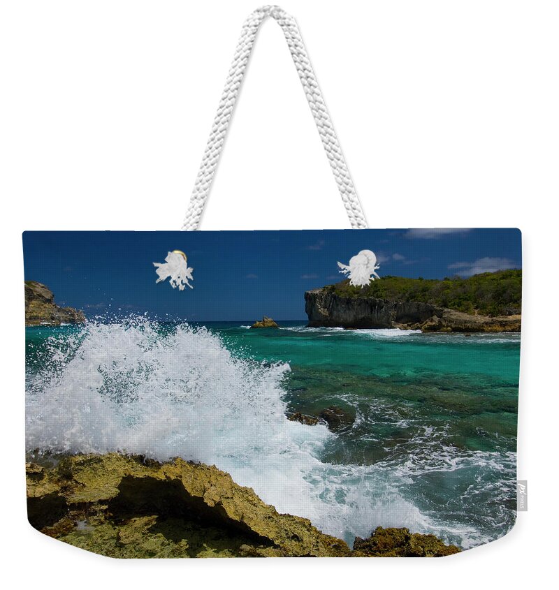 Outdoors Weekender Tote Bag featuring the photograph Hells Gate Seaside Guadeloupe by Jean-pierre Pieuchot