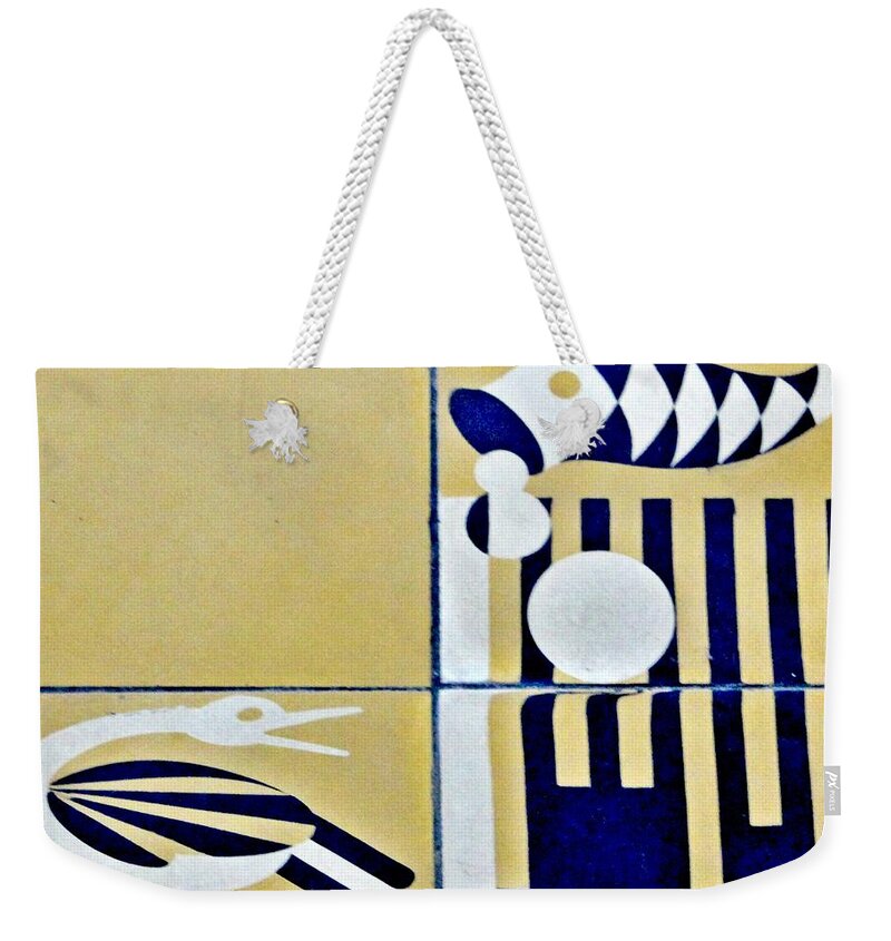 Hemingway House Weekender Tote Bag featuring the photograph Hemingway House Floor Tile Square by Mary Pille