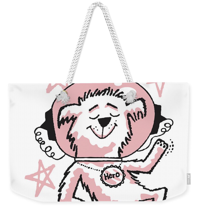 Animal Weekender Tote Bag featuring the drawing Hero the Dog Astronaut by CSA Images
