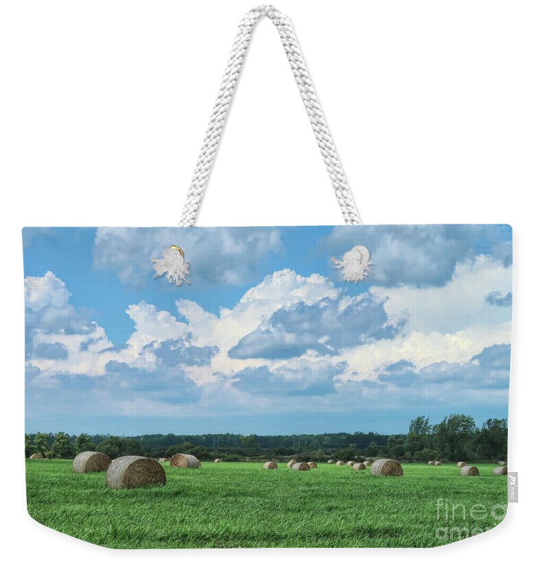 Hay Weekender Tote Bag featuring the photograph Hey, hay by Tammy Espino