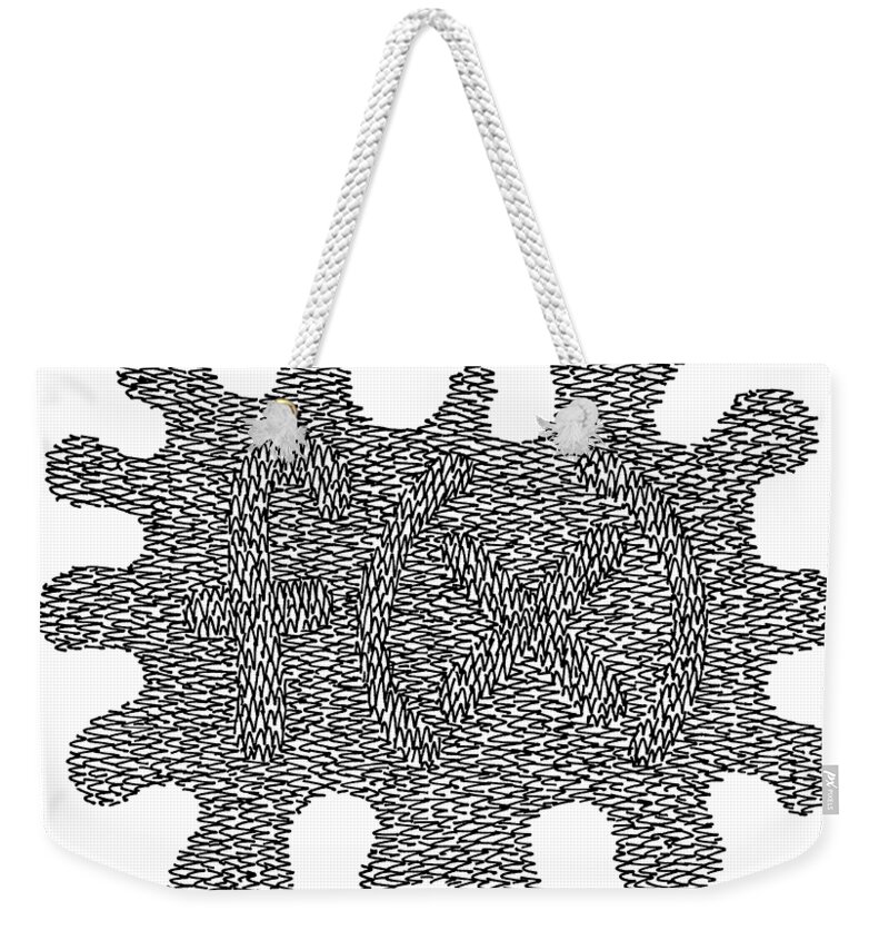 Black And White Weekender Tote Bag featuring the drawing Hidden Image #51 by A Mad Doodler