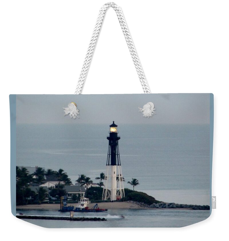 Hillsboro Lighthouse Weekender Tote Bag featuring the photograph Hillsboro Lighthouse by Corinne Carroll