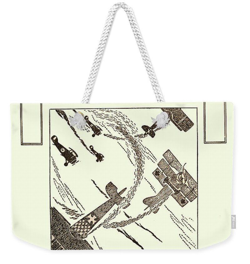 Dogfight Weekender Tote Bag featuring the painting Historic Airships - Title Page by Manning de V lee