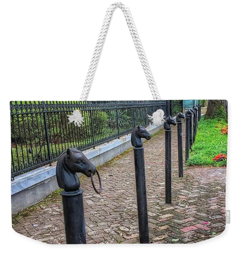 New Orleans Weekender Tote Bag featuring the photograph Hold My Horse by Portia Olaughlin