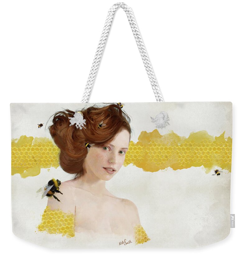 Bee Weekender Tote Bag featuring the digital art Honey by Nikki Marie Smith