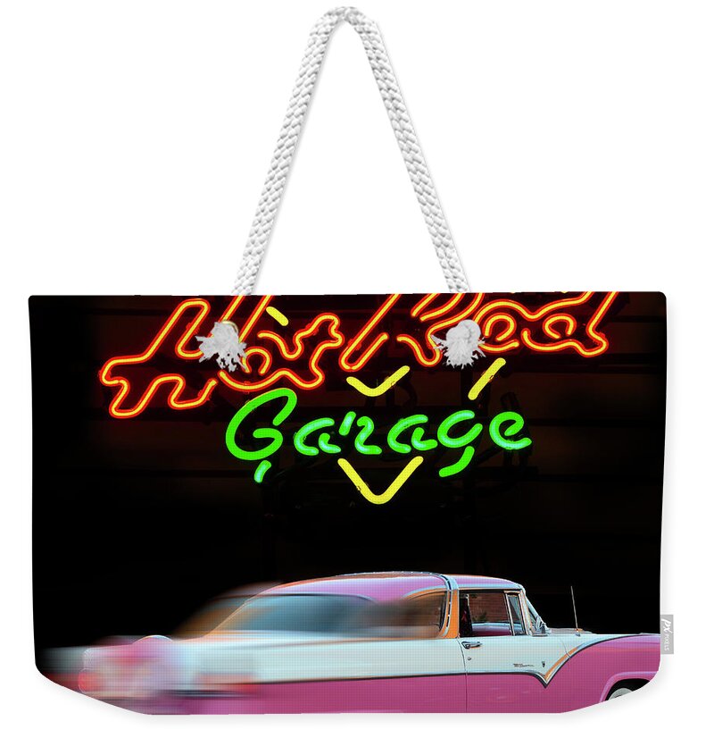 Hot Rod Garage Weekender Tote Bag featuring the photograph Hot Rod Garage by Bob Christopher