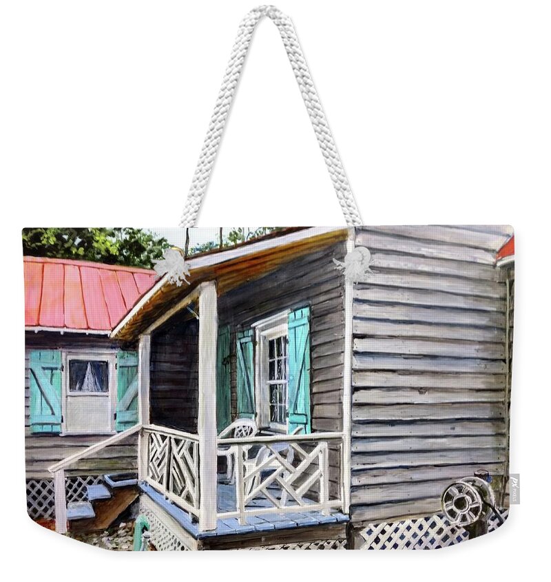 Cabin Weekender Tote Bag featuring the painting How I Spent My Summer vacation by William Brody