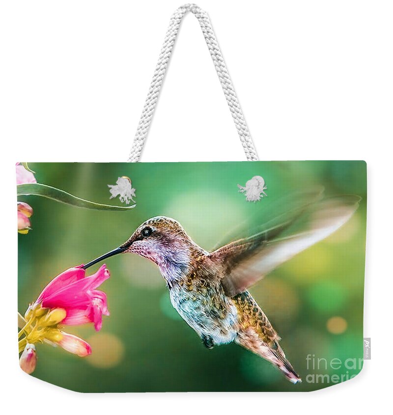 Hummingbirds Weekender Tote Bag featuring the photograph Hummingbird ll by Peggy Franz