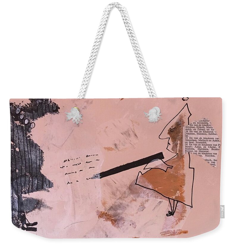 Abstract Weekender Tote Bag featuring the painting I have an Idea by Carole Johnson