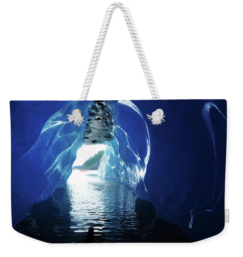 Tranquility Weekender Tote Bag featuring the photograph Ice Cave In Iceberg by Piriya Photography